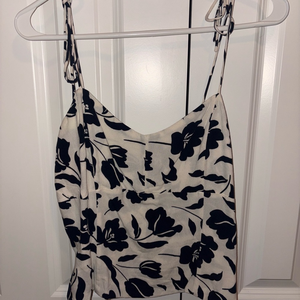 Old Navy Blue and Black Ruched Tank Top